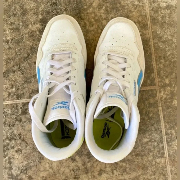 Reebok high top blue white and green sneakers - Picture 5 of 6